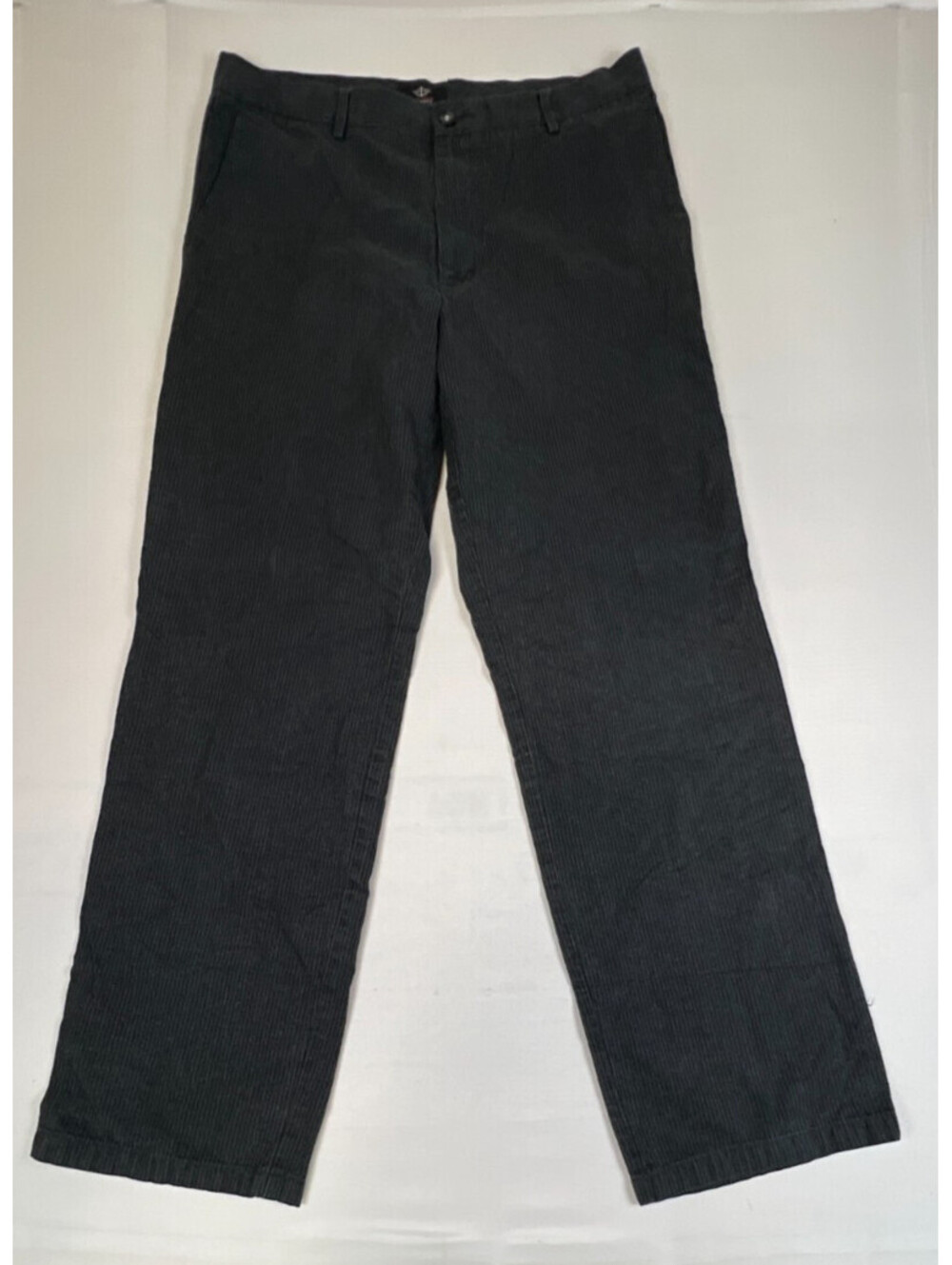Dockers Mens 36x34 Gray Pinstripe Straight Fit Flat Front Cotton Pants